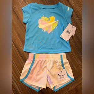 Nike baby girl Blue and Yellow Heart Set